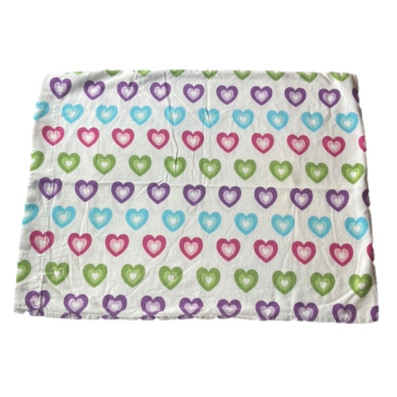 Pink, Purple, Blue and Green Heart Standard Size Pillowcase - Picture 1 of 4